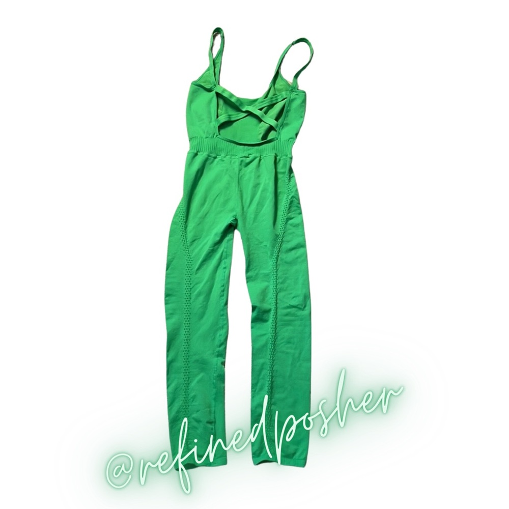Free People Movement Good Karma Onesie Spring Green M/L NEW - Picture 3 of 4
